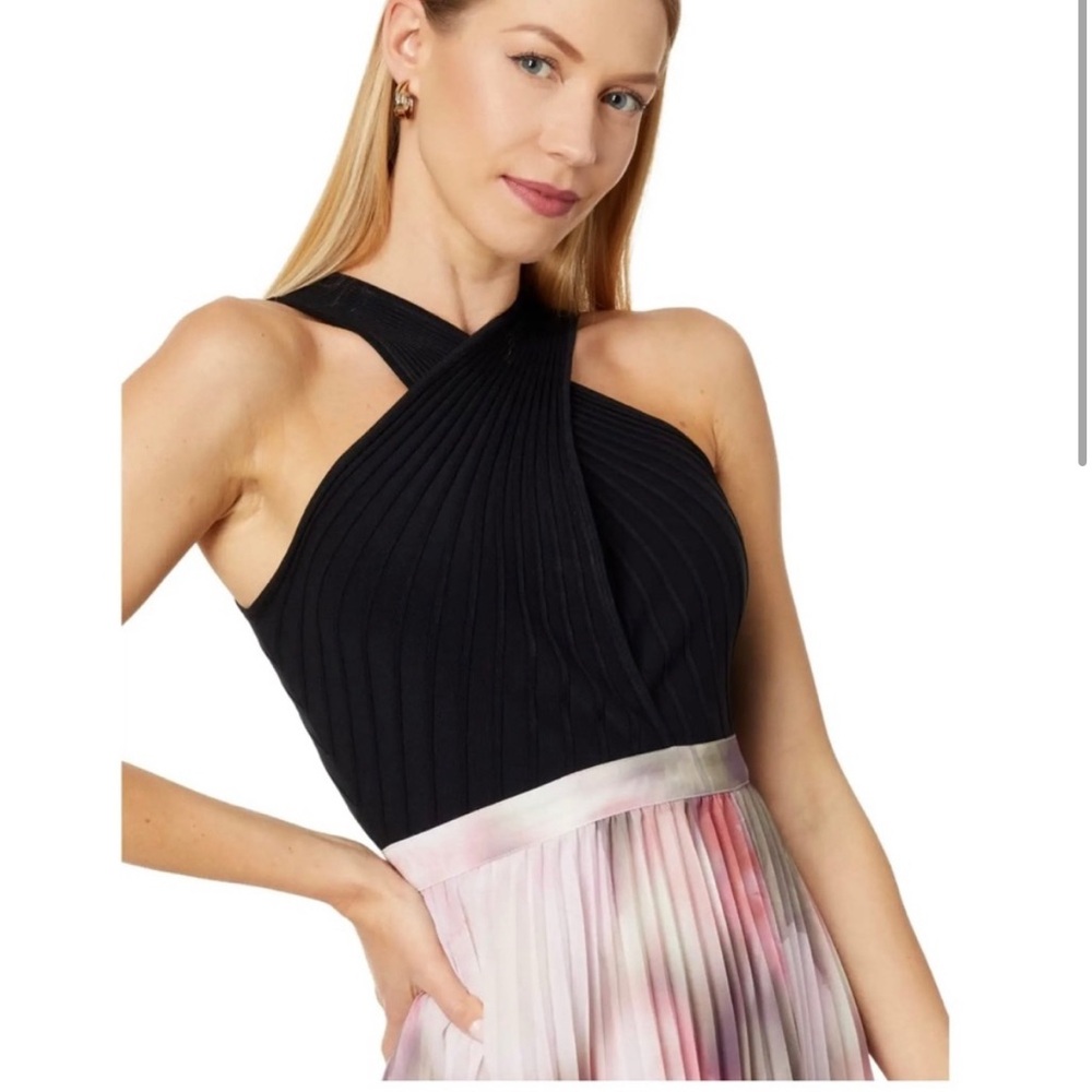 TED BAKER Cross front pleated stunning dress